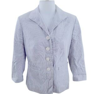 Brooks Brothers Seersucker Cotton Stripe  Blazer Jacket Sz 6 Women